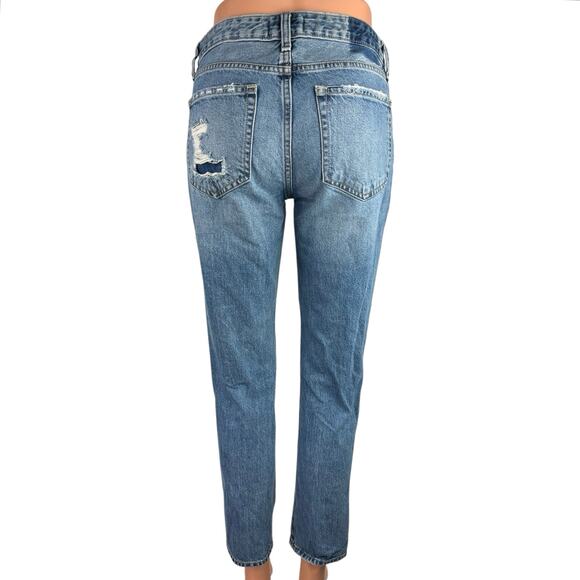Abercrombie & Fitch Ames Low Rise Distressed Skinny Slim Boyfriend Denim Jeans 0 - Picture 3 of 5